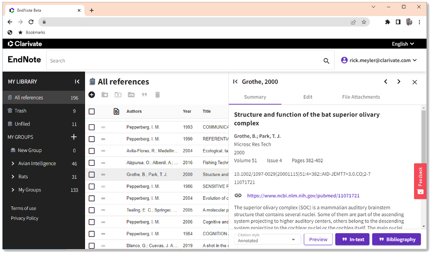 endnote bibliographic software