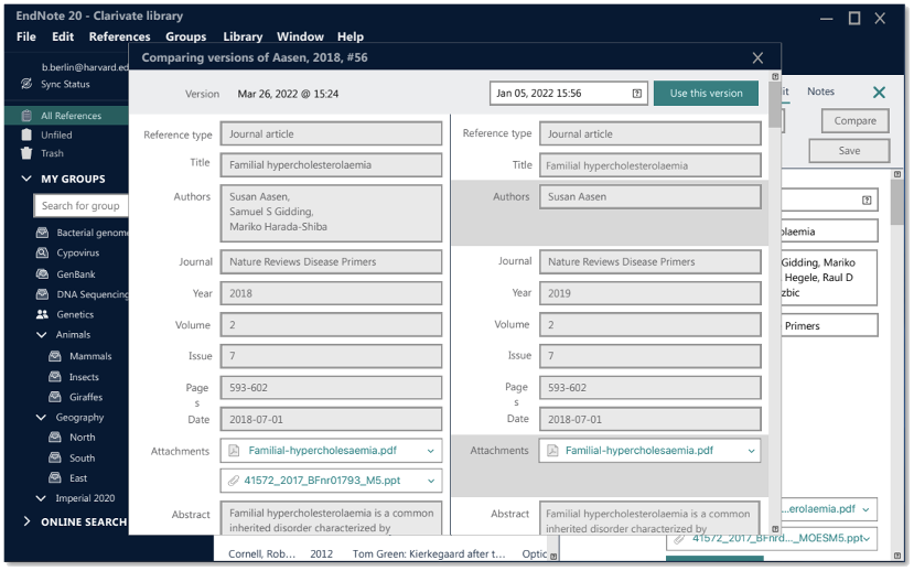 endnote bibliographic software