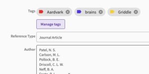 EndNote tag feature - custom labels to better organize your references. 