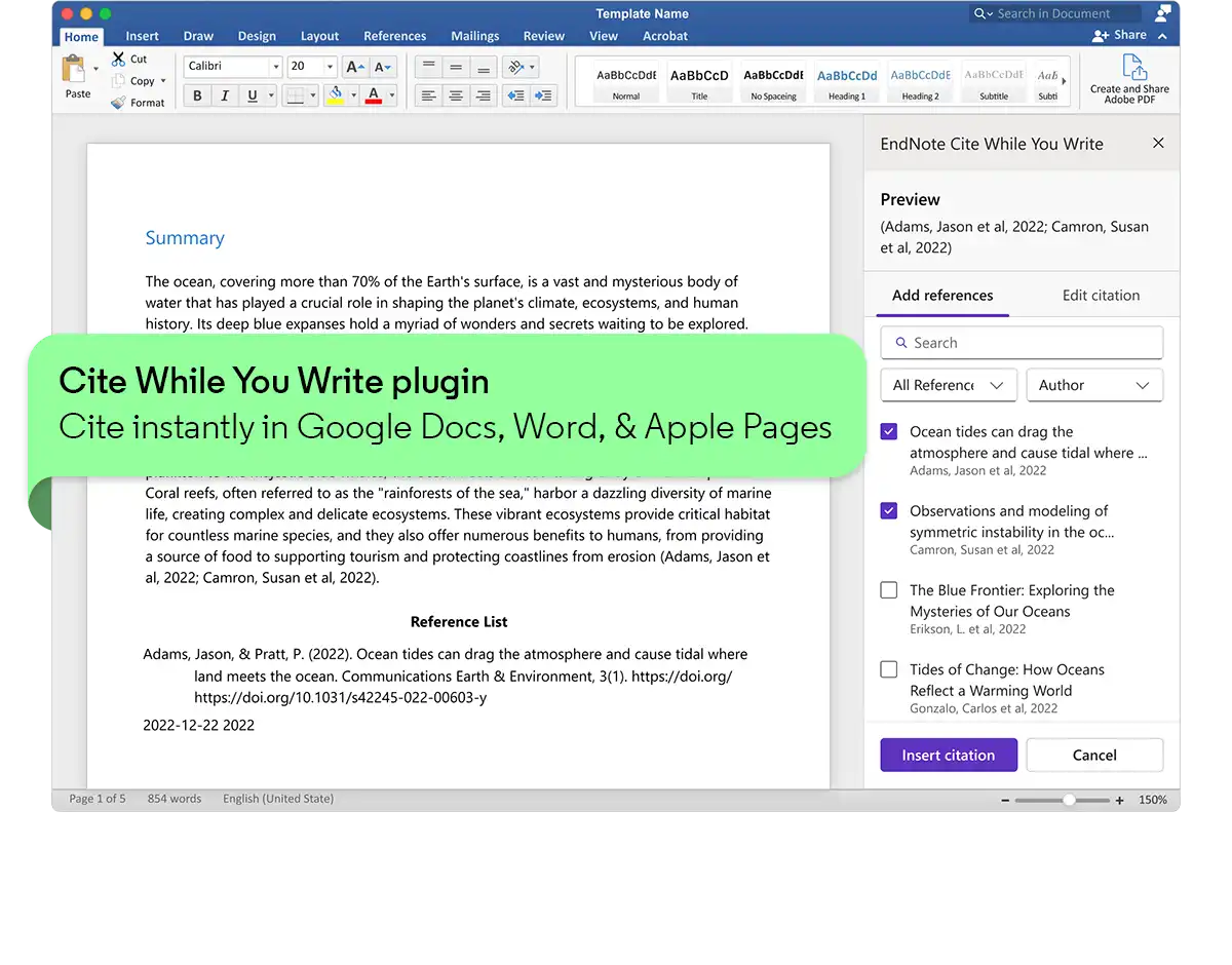 Cite While You Write plugin